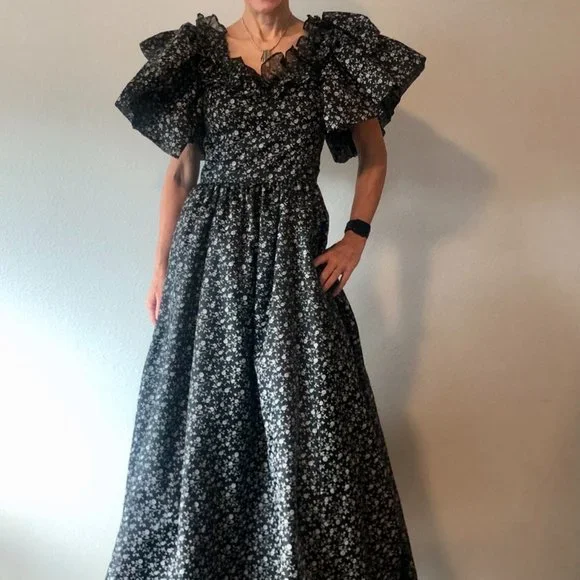 GUNNE SAX JESSICA MCCLINTOCK VINTAGE FLORAL MAXI PRAIRIE PROM DRESS - Picture 13 of 16